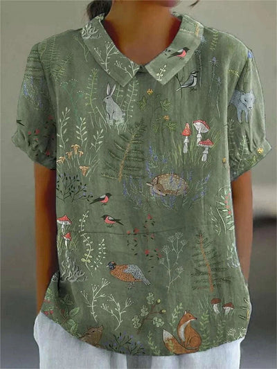 Nicole – Forest Animal Print Shirt