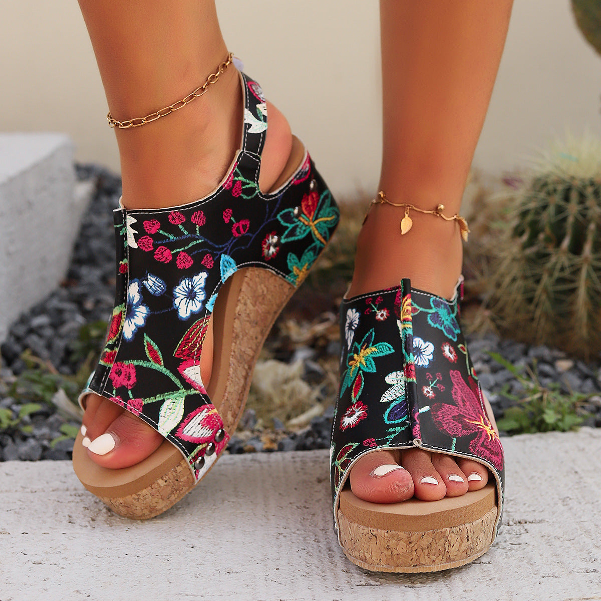 Sophia Bloom Platform Sandals