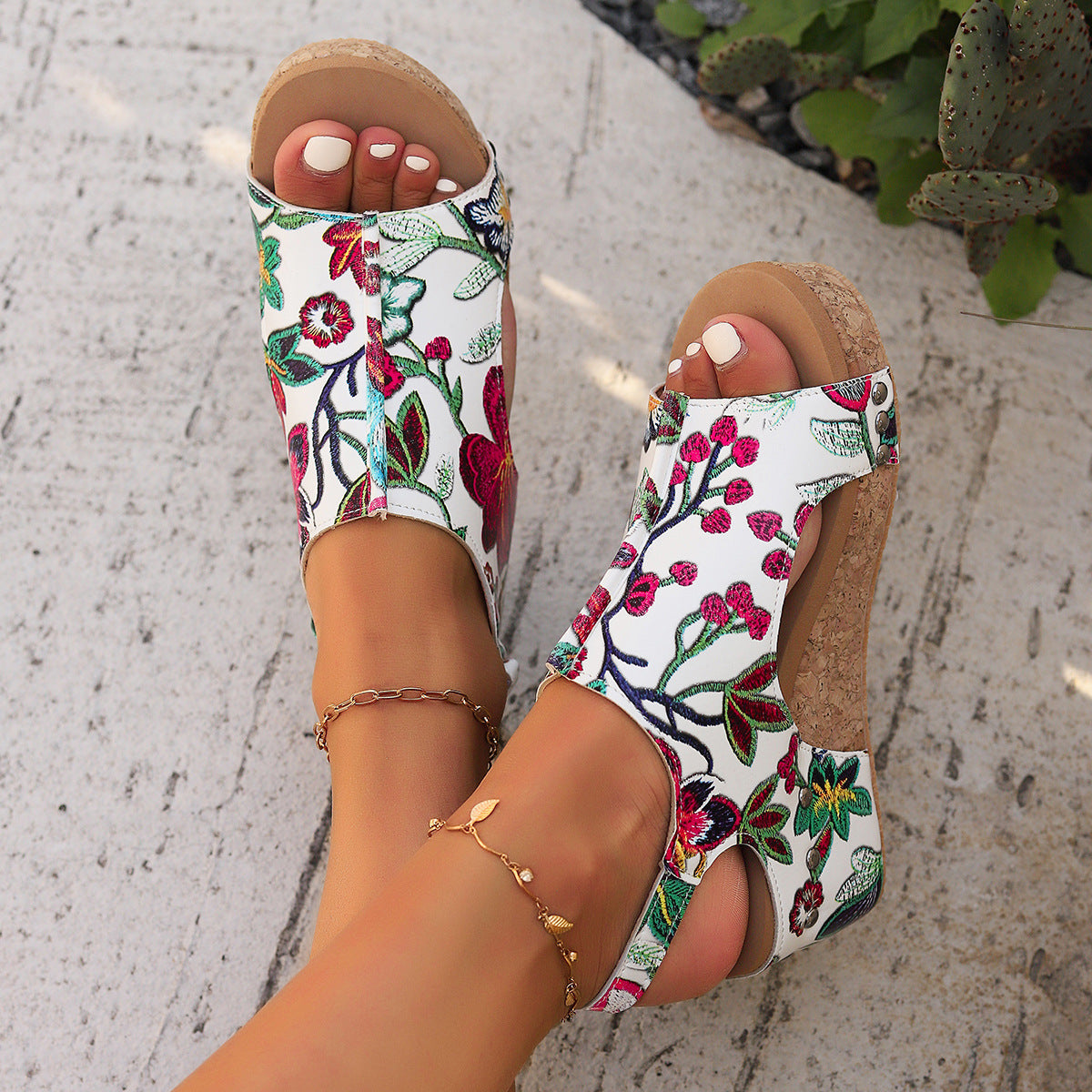 Sophia Bloom Platform Sandals