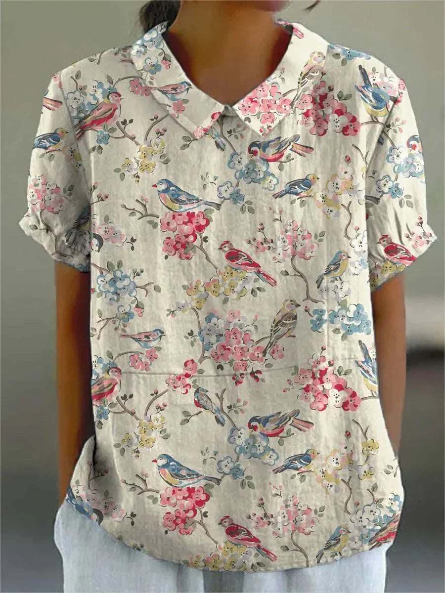 Elise – Floral Linen Shirt