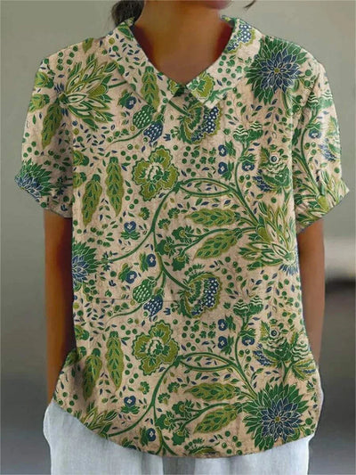Chloe – Floral Linen Shirt