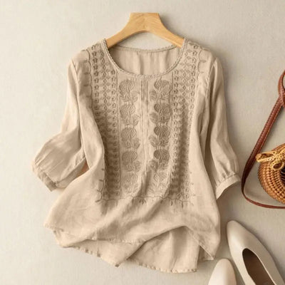 Minda | Embroidered Relaxed Blouse