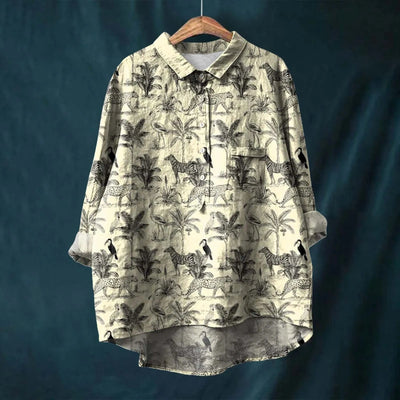 LIZETTE - PRINTED LINEN BLOUSE