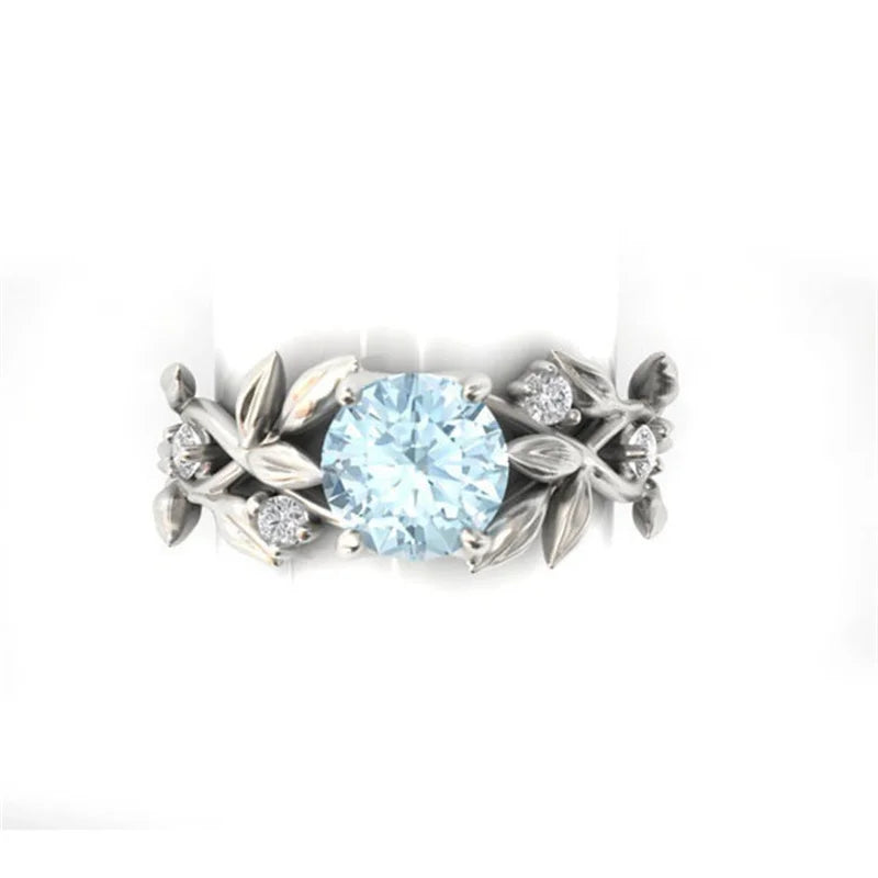Olive Leaves Zirconia Ring~