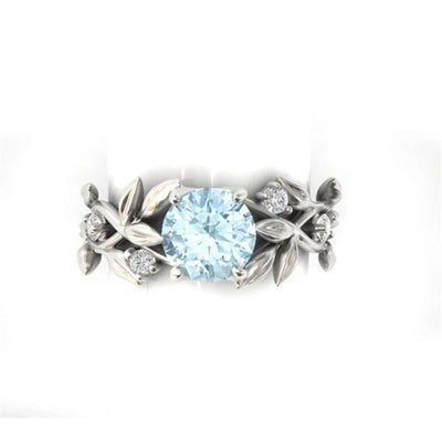 Olive Leaves Zirconia Ring~