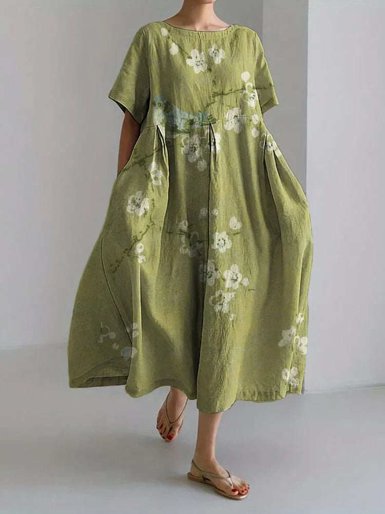 Dress with Gentle Forest Blossom Design