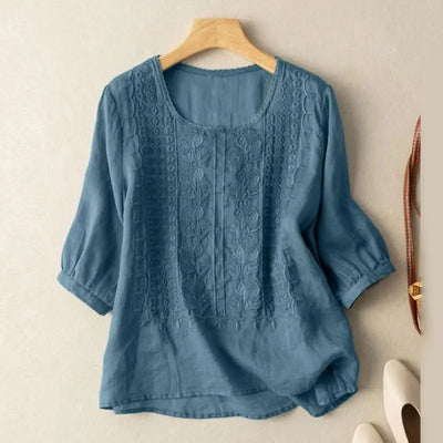 Minda | Embroidered Relaxed Blouse