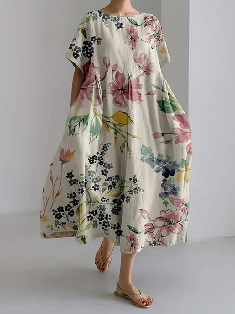 Dress Featuring Artistic Garden Motif