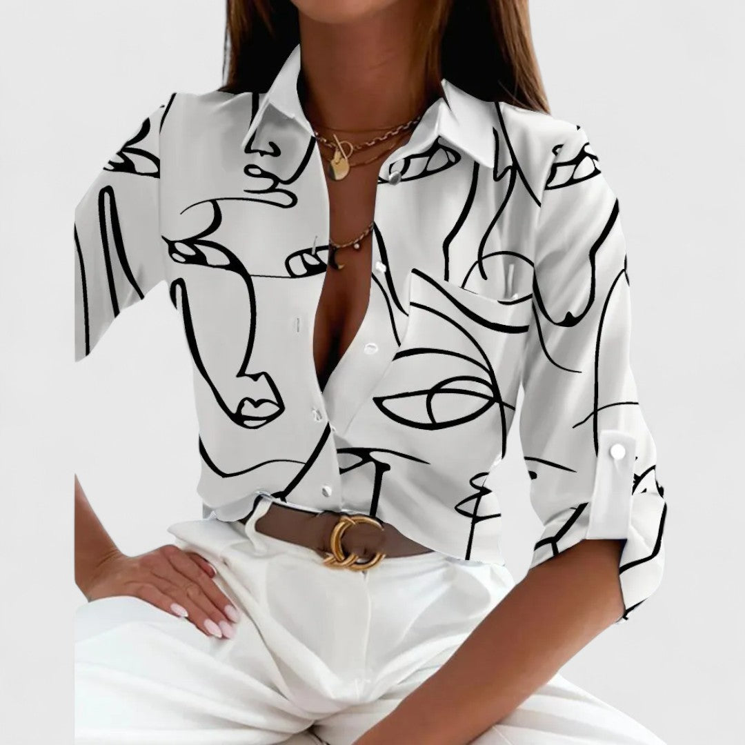 Bethany - Elegant Abstract Blouse