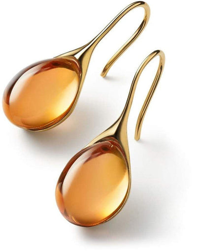 Crystal Drop Earrings in Gold and Silver~