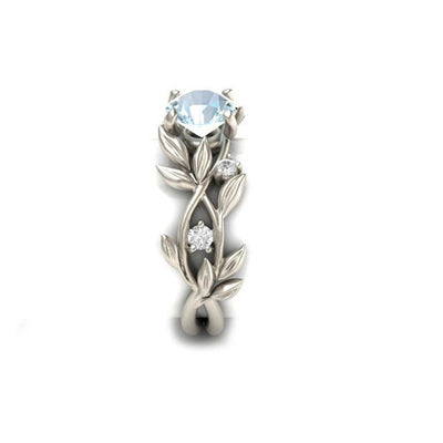Olive Leaves Zirconia Ring~