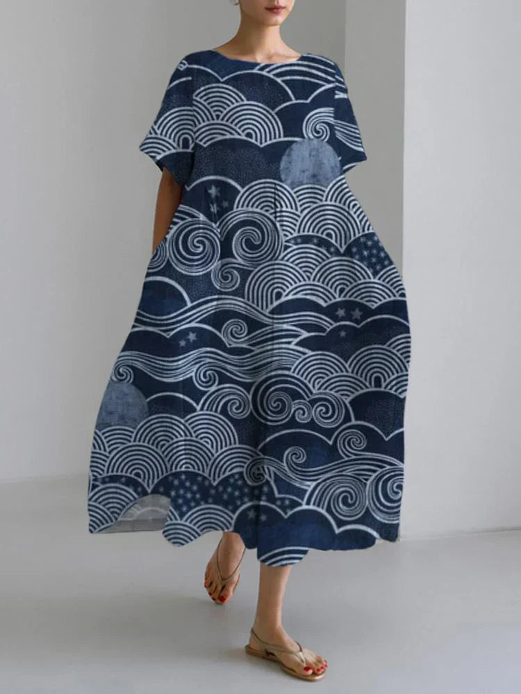Dress in Retro Sea Motif