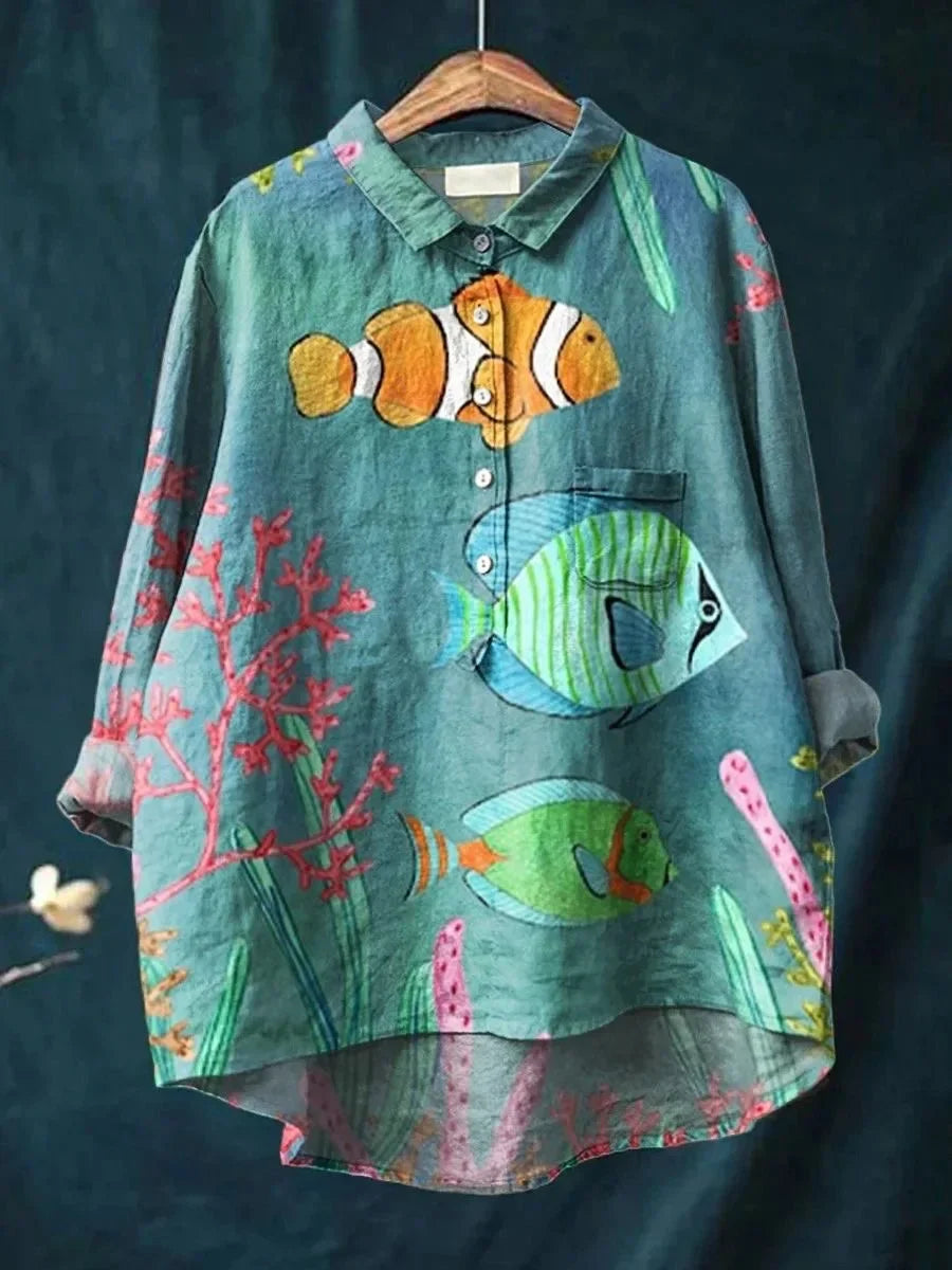 Marina – Ocean Button-Up Shirt