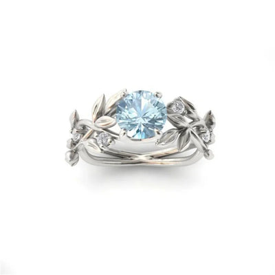 Olive Leaves Zirconia Ring~