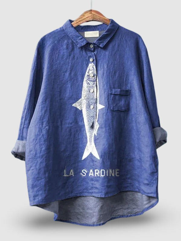 Sadie – Sardine Print Blouse