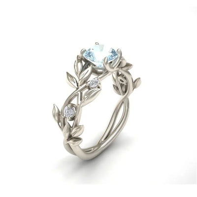 Olive Leaves Zirconia Ring~