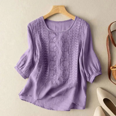 Minda | Embroidered Relaxed Blouse