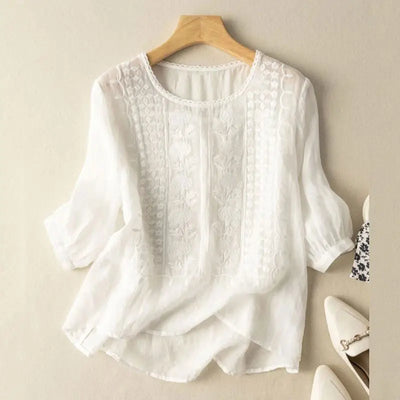 Minda | Embroidered Relaxed Blouse