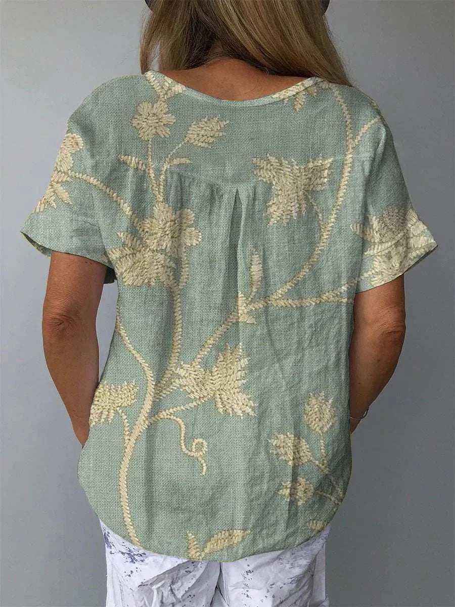 Lillian – Retro Floral Shirt