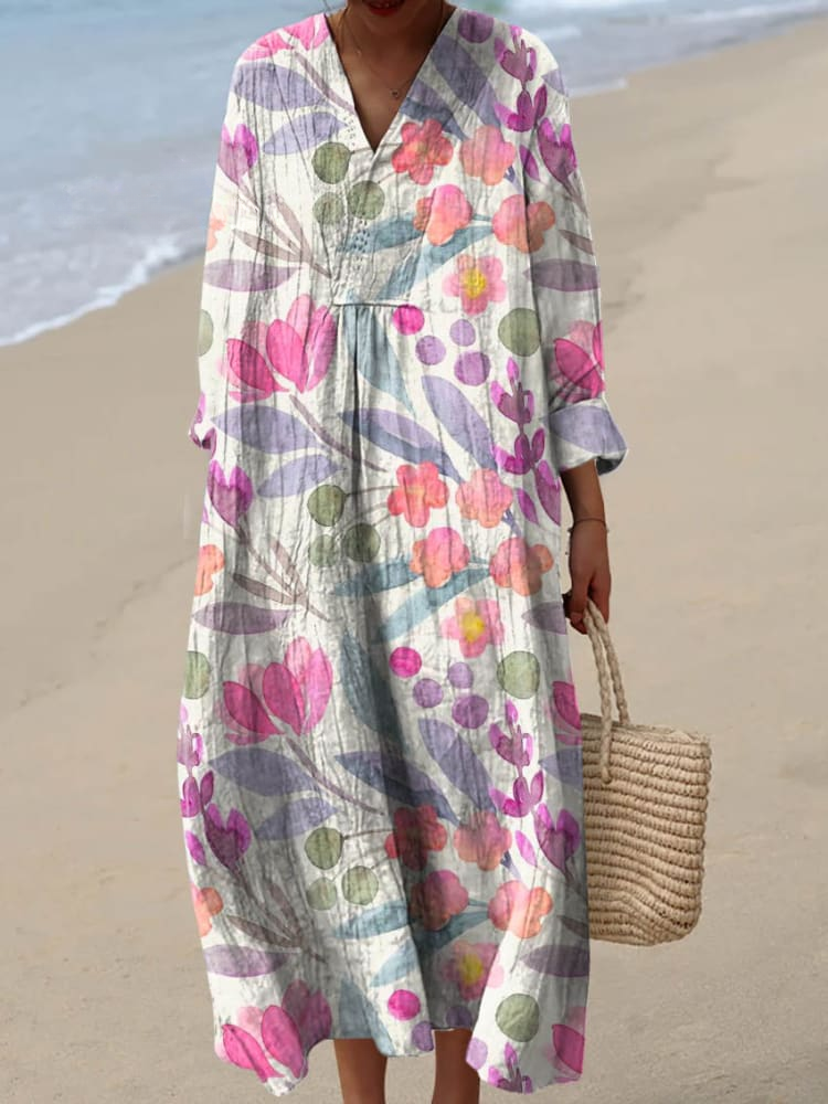 Hazel – Romantic Floral Art Dress