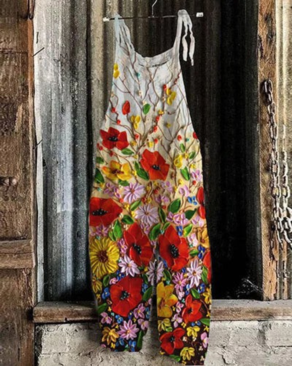 Nora – Abstract Floral Jumpsuit