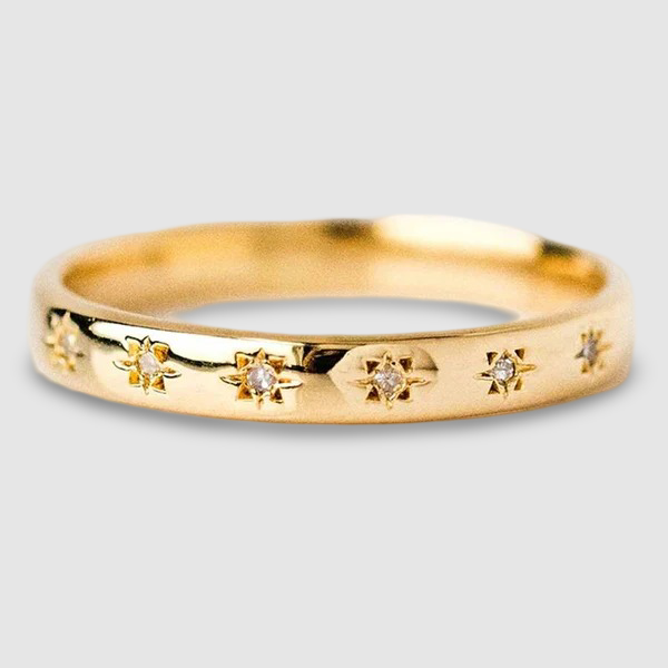 Vintage Gold Ring with Zirconia~