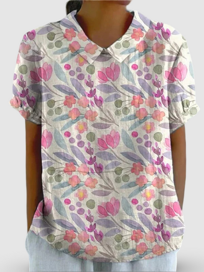 Sophie – Watercolor Floral Blouse