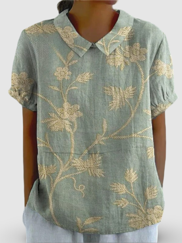 Ava – Retro Floral Blouse