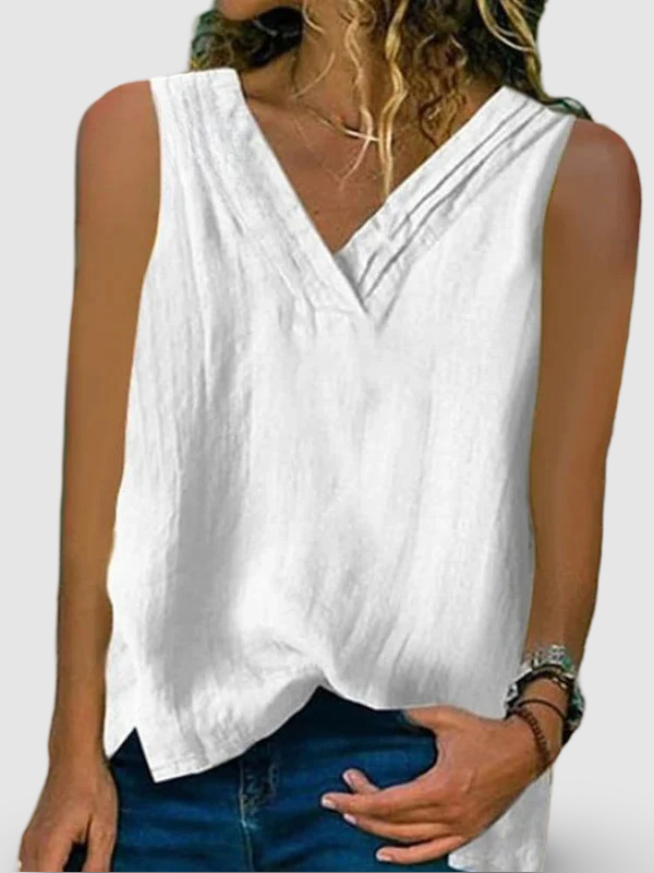Lily – V-Neck Sleeveless Blouse