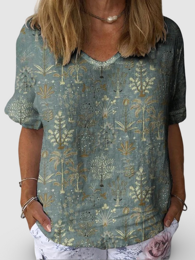 Claire – Woodland Print Blouse