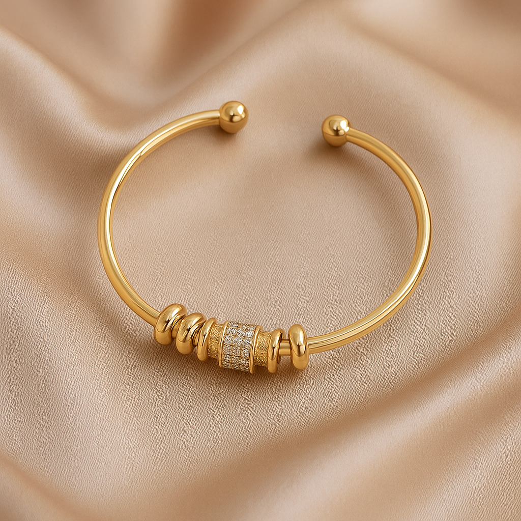 Adjustable Bracelet with Golden Charms