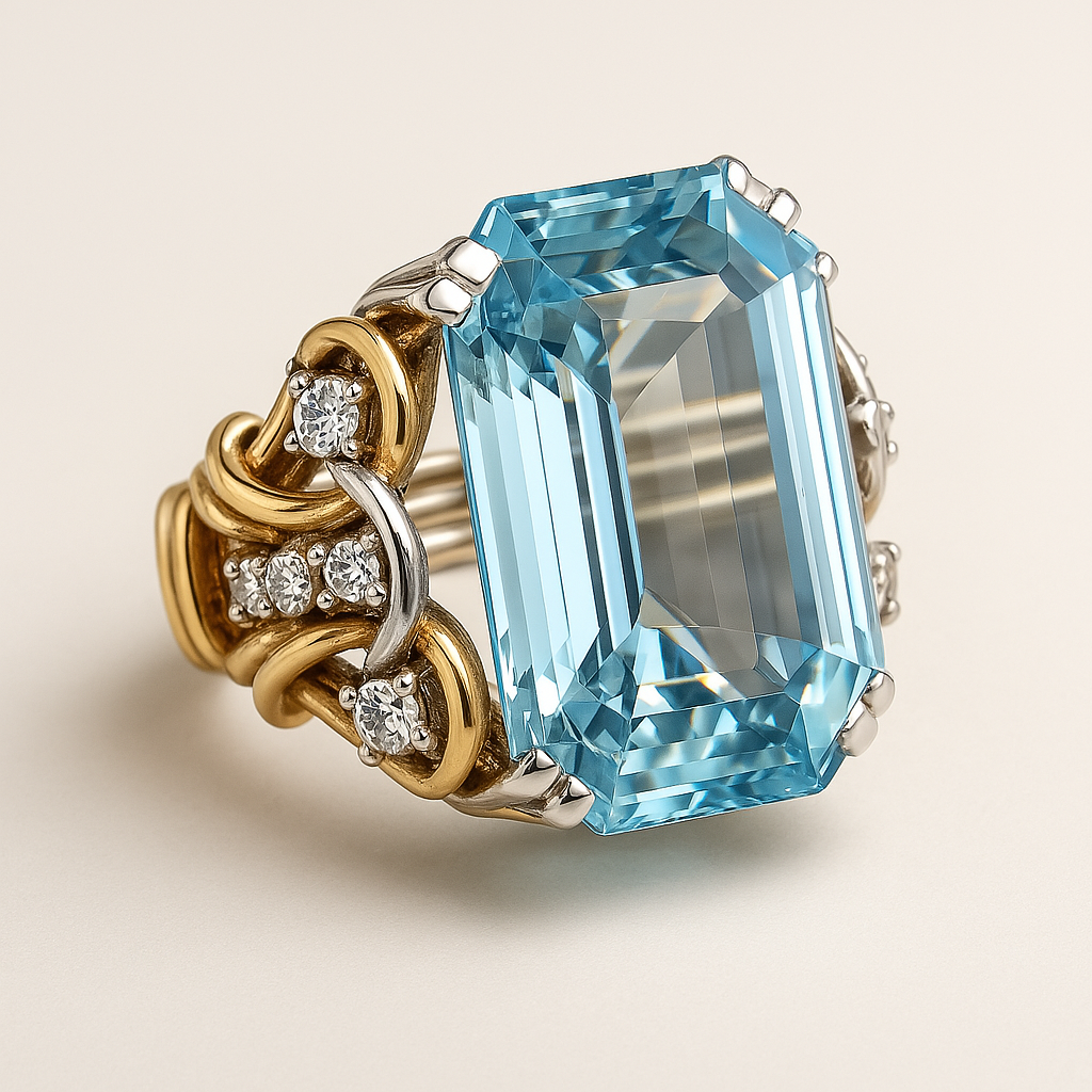 Liora – Stacked Gold Band with Midnight Zirconia