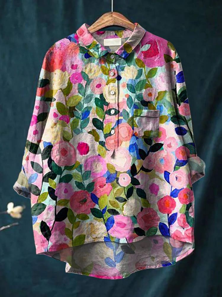 Flora – Spring Garden Print Shirt