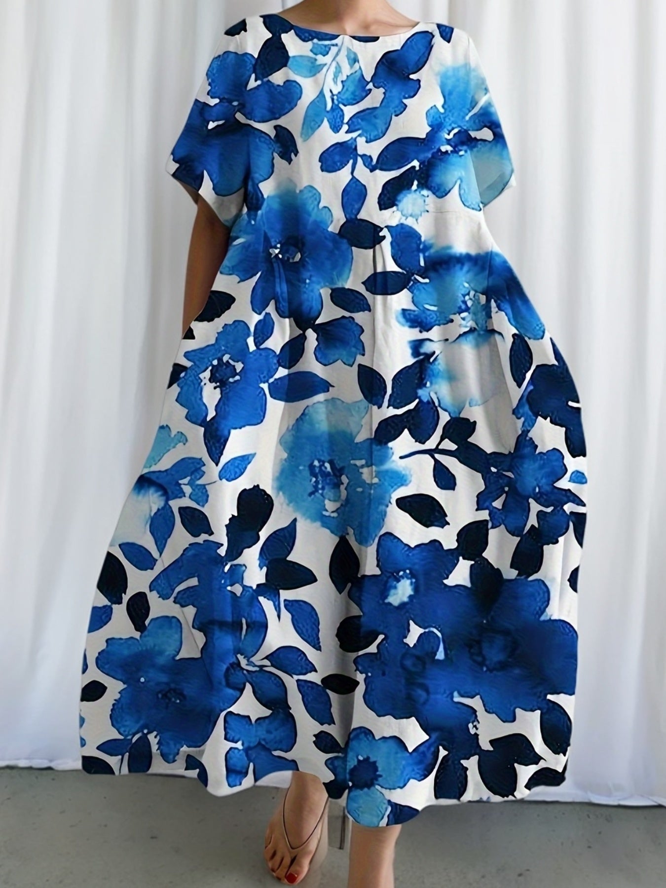 BLUE - Blossom Flowing Maxi Dress