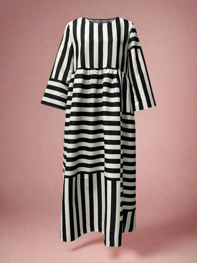 FASHION - Forward Striped Flowy Dress