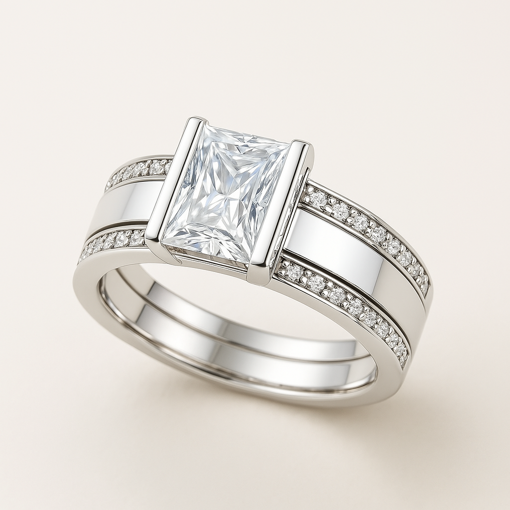 Liora – Sculpted Glow Ring with Glass Detail