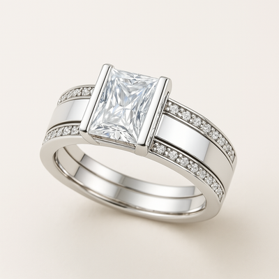 Liora – Sculpted Glow Ring with Glass Detail
