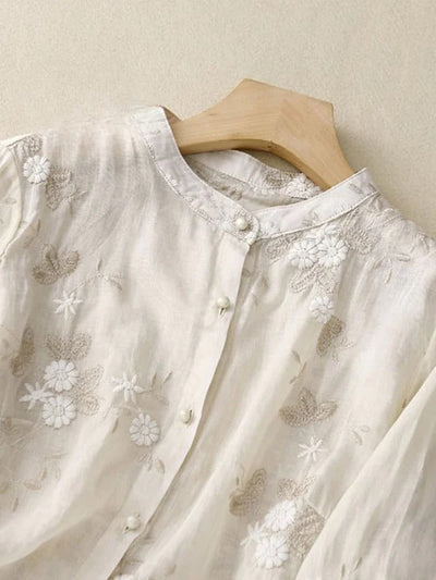 Ava – Retro Embroidered Blouse