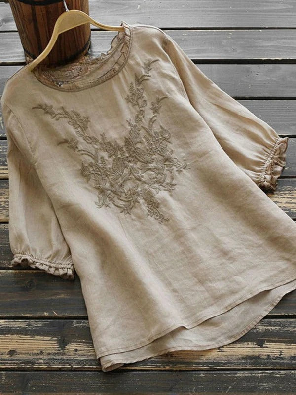 Elodie – Embroidered Cotton Blouse