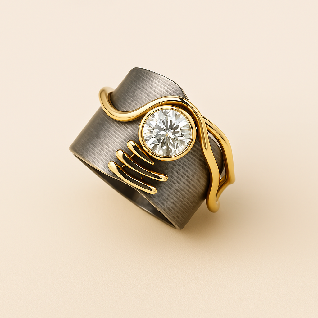 Vera – Oxidized Silver Sparkle Band
