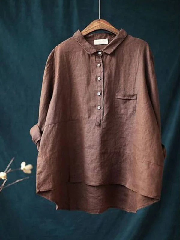 Emma – Lapel Neck Long-Sleeve Blouse