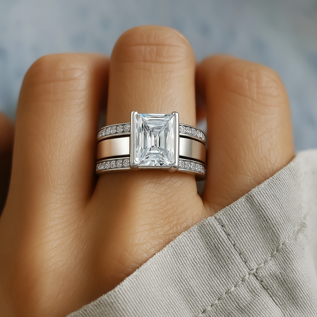 Liora – Sculpted Glow Ring with Glass Detail