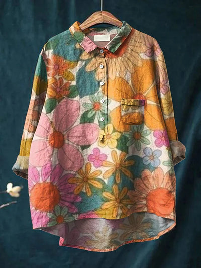 Elena – Floral Art Shirt