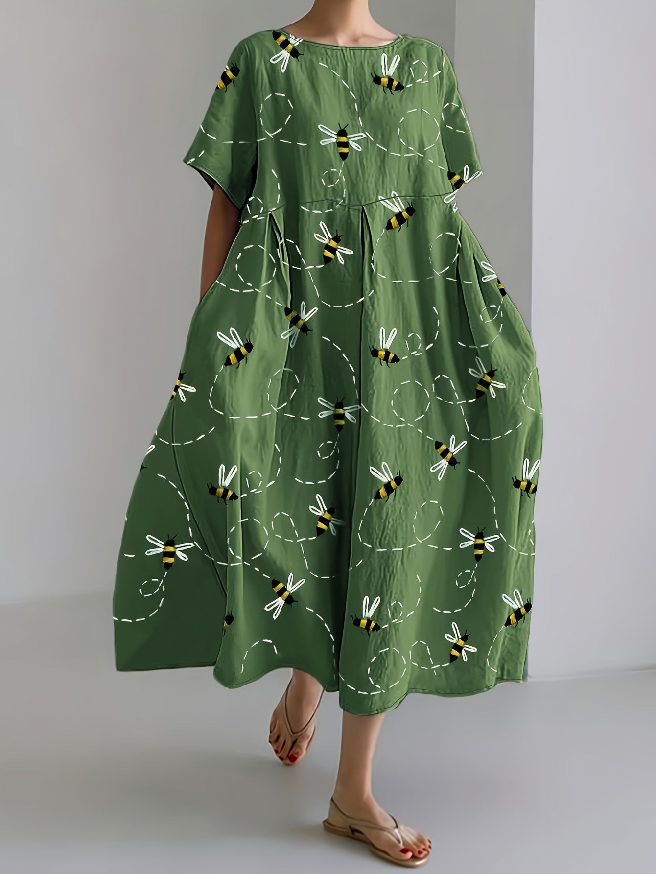 SPRINGTIME - Bee Dance Flowy Midi Dress