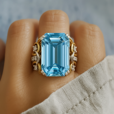Liora – Stacked Gold Band with Midnight Zirconia