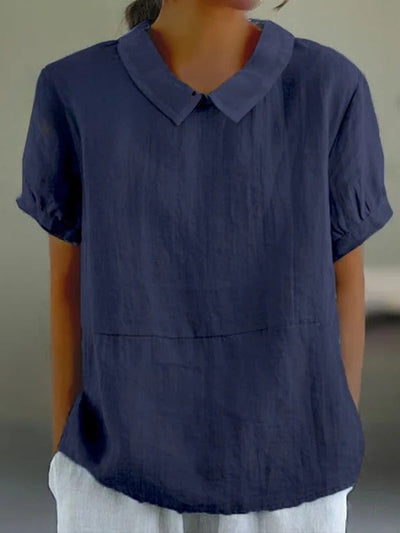 Claire – Short-Sleeve Round Neck Blouse