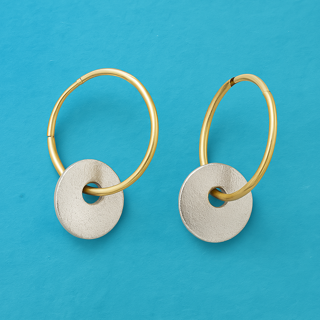 Estelle - Gold Plated Hoops and Silver Plated Earrings