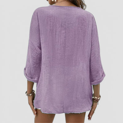 Elena - Handmade V-neck Blouse