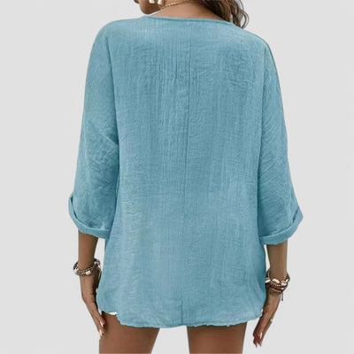 Elena - Handmade V-neck Blouse