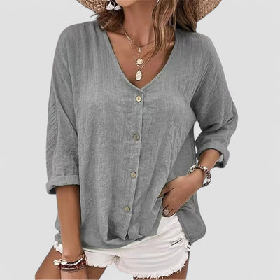Elena - Handmade V-neck Blouse